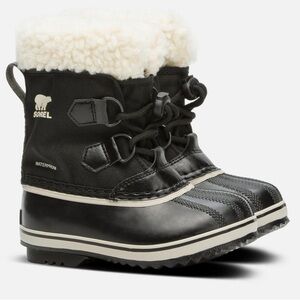 Sorel Black Boots with White Fur Trim